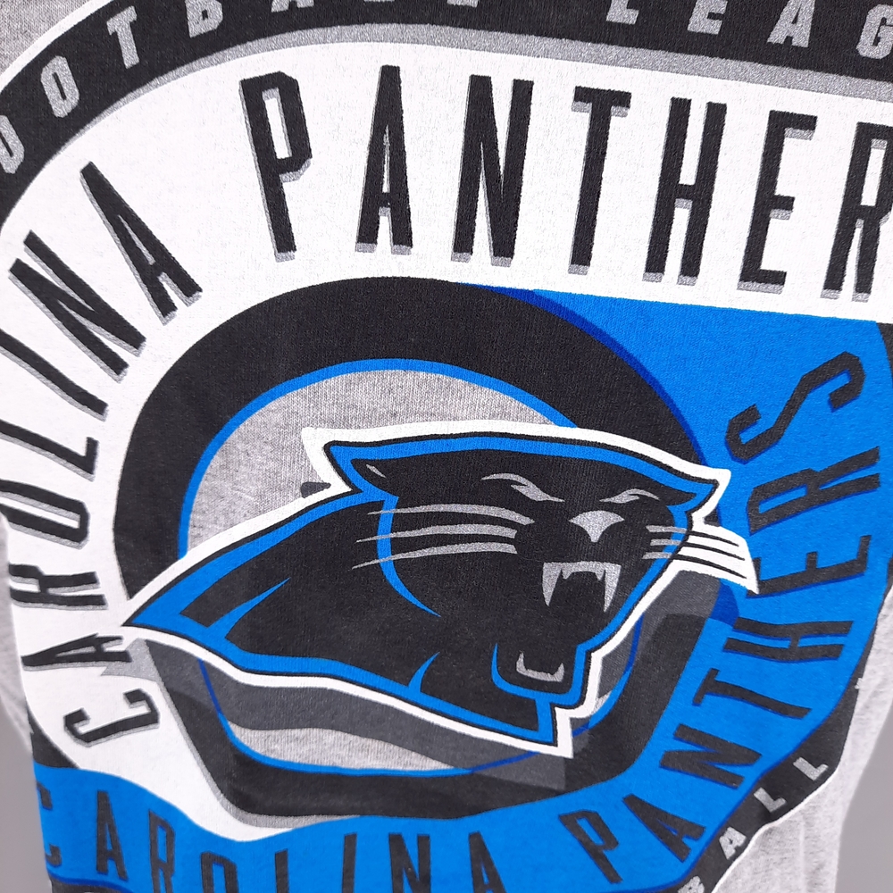NEW NFL Carolina Panthers T-Shirt Adult Size L Gray Logo Athletic Team Football - Picture 4 of 7